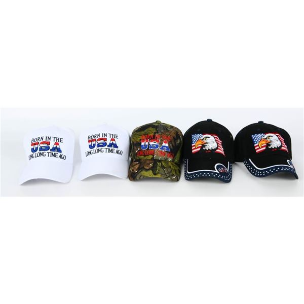 Lot of 5 Various Brand New USA Hats