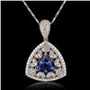 Image 1 : 6.51 ctw DARK Tanzanite and 2.32 ctw Diamond 14K White Gold Pendant/Necklace
