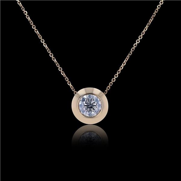 0.95 ctw Diamond  Solitaire 14K Yellow Gold Pendant/Necklace