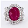 Image 1 : 5.86 ctw Ruby and 1.23 ctw Diamond Platinum Ring