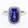 Image 1 : 3.65 ctw Tanzanite and 0.33 ctw Diamond Platinum Ring