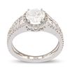 Image 1 : 1.02 ctw Round Cut CENTER Diamond 14K White Gold Ring (1.65 ctw Diamonds)