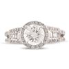 Image 2 : 1.02 ctw Round Cut CENTER Diamond 14K White Gold Ring (1.65 ctw Diamonds)