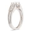 Image 3 : 1.02 ctw Round Cut CENTER Diamond 14K White Gold Ring (1.65 ctw Diamonds)