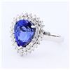 Image 2 : 4.62 ctw Tanzanite and 0.85 ctw Diamond 18K White Gold Ring