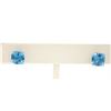 Image 4 : NEW 14k White Gold Cushion Cut Natural Swiss Blue Topaz Solitaire Stud Earrings