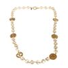 Image 1 : Chanel Vintage Medal C Necklace Gold and Fake Pearl n/a