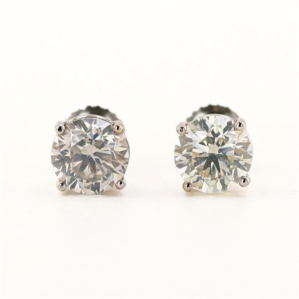 2.99 ctw Diamond 18K White Gold Stud Earrings
