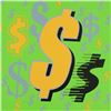 Image 2 : Dollar Signs (Green Italic) by Steve Kaufman (1960-2010)