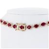 Image 3 : 29.03 ctw Ruby and 5.15 ctw Diamond 14K Yellow Gold Necklace