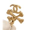 Image 4 : Chanel Coco Crossbone Earrings Gold Plated Metal