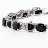 Image 2 : 18.52 ctw Blue Sapphire and 0.49 ctw Diamond 18K White Gold Bracelet