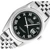 Image 2 : Rolex Mens Stainless Steel Black Roman 36MM Datejust Wristwatch With Box