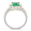 Image 4 : 1.30 ctw Emerald and 0.72 ctw Diamond 18K White Gold Ring