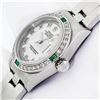 Image 4 : Rolex Ladies Quickset White Roman Diamond & Emerald Datejust Wristwatch