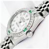 Image 7 : Rolex Sapphire Quickset White Index Diamond Emerald Datejust Wristwatch