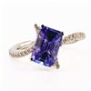 Image 3 : 2.84 ctw Tanzanite and 0.39 ctw Diamond 18K White Gold Ring