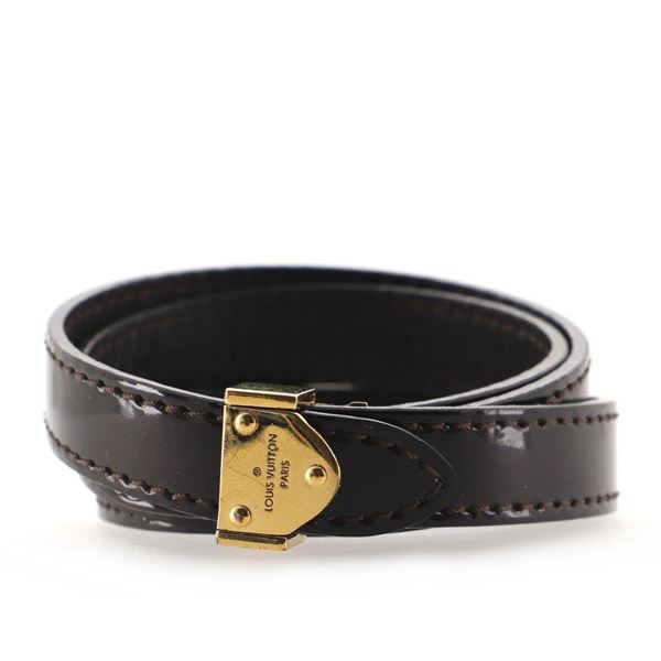 Louis Vuitton Triple Wrap Bracelet Burgundy Vernis Leather