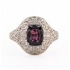 Image 3 : 2.39 ctw Purplish Pink Spinel and 0.23 ctw Diamond Platinum Ring