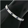 Image 8 : Antique Art Deco 18k Gold 1.10 ctw European Diamond & Syn. Sapphire Line Bracele