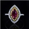 Image 1 : 1.15 ctw Ruby and 0.22 ctw Diamond 18K White and Yellow Gold Ring