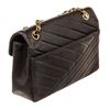 Image 3 : Chanel Single Flap Envelope Stitch Cheveron Shoulder Bag Black Leather
