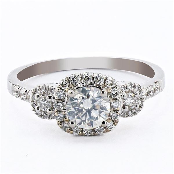 0.60 ctw SI2 CLARITY CENTER Diamond 18K White Gold Ring (0.94 ctw Diamonds)