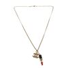 Image 2 : Chanel CC Lipstick Pendant Necklace Gold Black Red Metal, Enamel