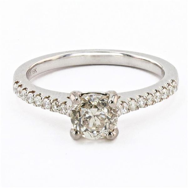 1.07 ctw CENTER Diamond 18K White Gold Ring (1.25 ctw Diamonds)