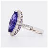 Image 3 : 4.09 ctw Tanzanite and 0.40 ctw Diamond 18K White Gold Ring