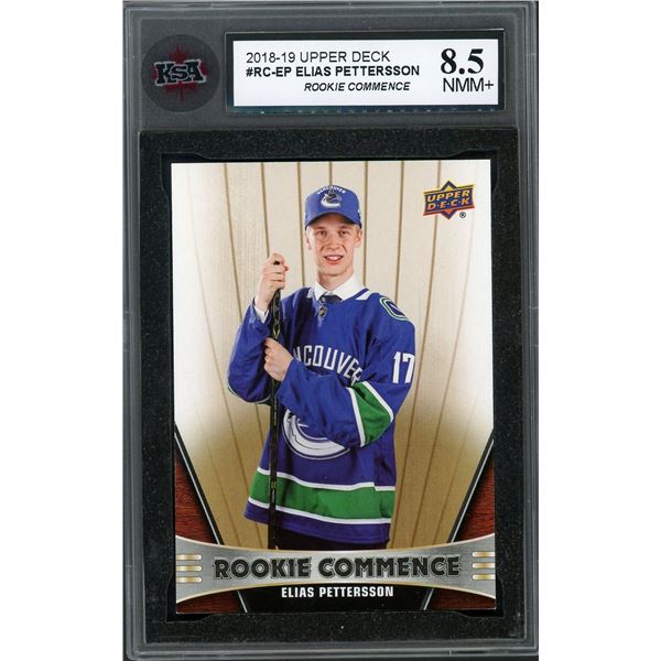2018 Upper Deck Elias Pettersson Rookie Commence - KSA 8.5