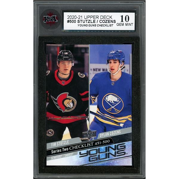 2020 Upper Deck Series Two Young Guns Checklist - Tim Stutzle/Dylan Cozens - KSA 10!