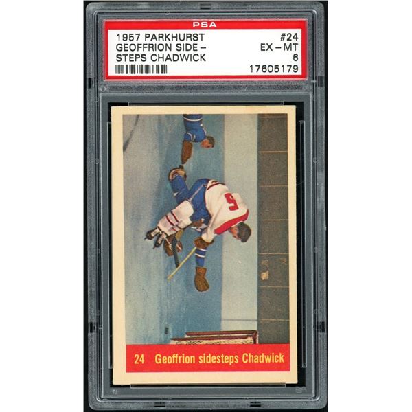 1957-58 Parkhurst #24M Geoffrion/Chadwick IA (PSA 6)