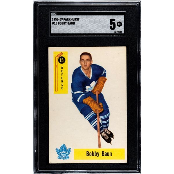 1958-59 Parkhurst #15 Bob Baun (SGC 5)