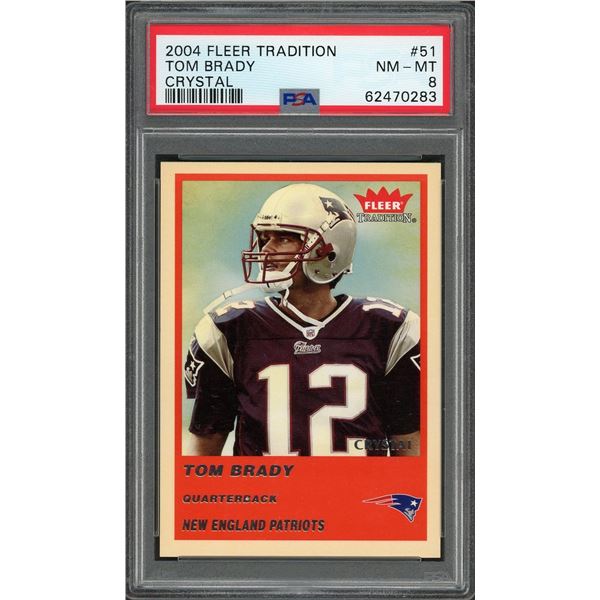 2004 Tom Brady Fleer Tradition Crystal #123/150 - PSA 8