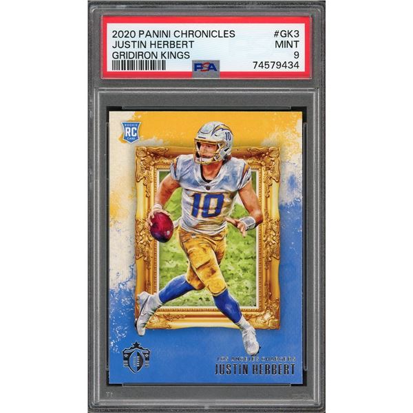 2020 Panini Chronicles Justin Herbert RC - Gridiron Kings - PSA 9