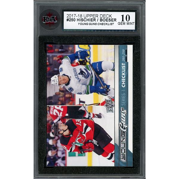 2017 Upper Deck #250 Young Guns Checklist ft. Hischier / Boeser - KSA 10!