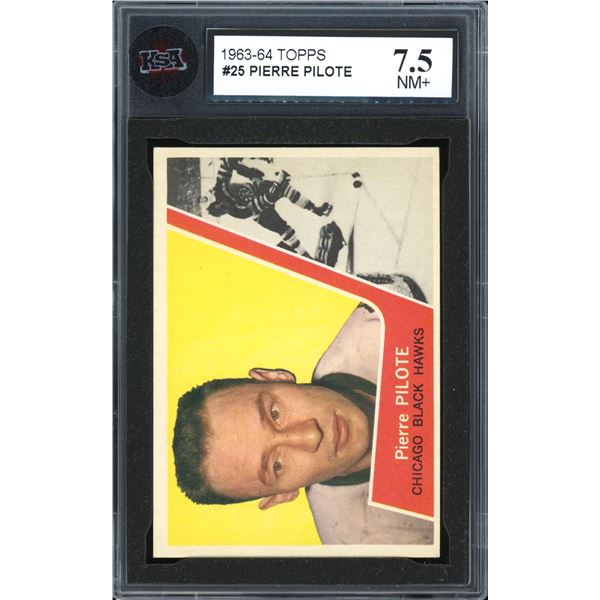 1963-64 Topps #25 Pierre Pilote (KSA 7.5)
