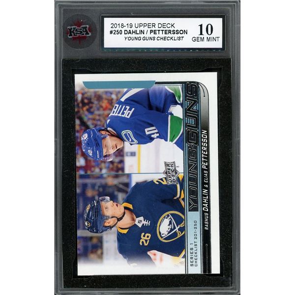 2018 Upper Deck #250 Young Guns Checklist ft. Pettersson / Dahlin - KSA 10!