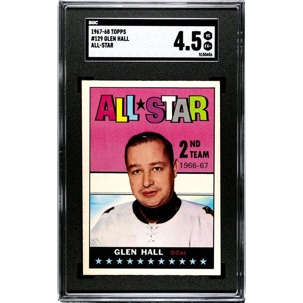 1967-68 Topps #129 Glenn Hall AS (SGC 4.5)