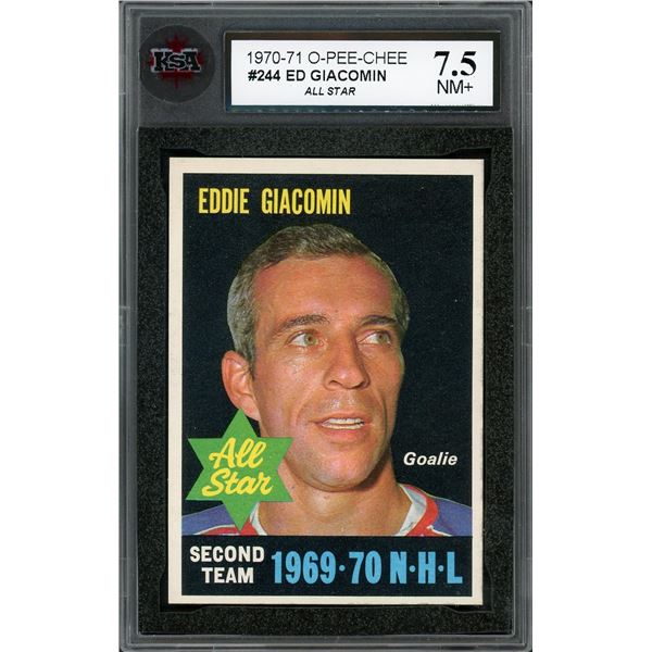 1970-71 O-Pee-Chee #244 Ed Giacomin AS (KSA 7.5)
