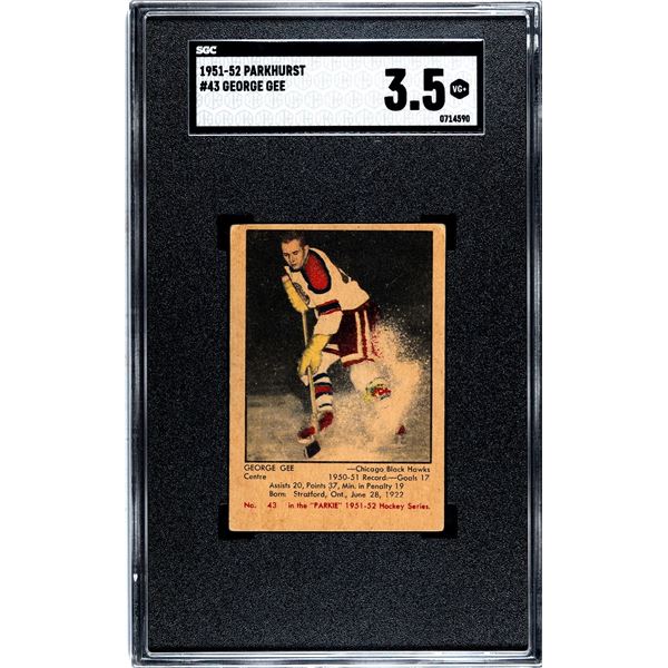 1951-52 Parkhurst #43 George Gee RC (SGC 3.5)