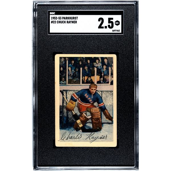 1952-53 Parkhurst #22 Chuck Rayner (SGC 2.5)