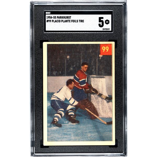 1954-55 Parkhurst #99 Plante Foils Teeder (SGC 5)
