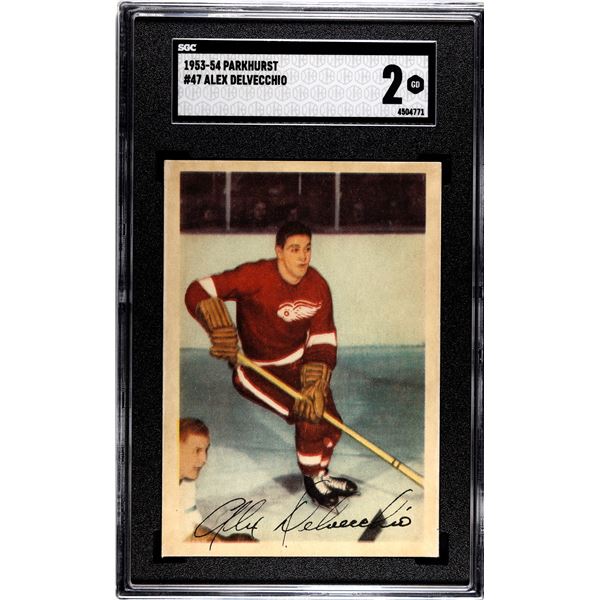 1953-54 Parkhurst #47 Alex Delvecchio (SGC 2)