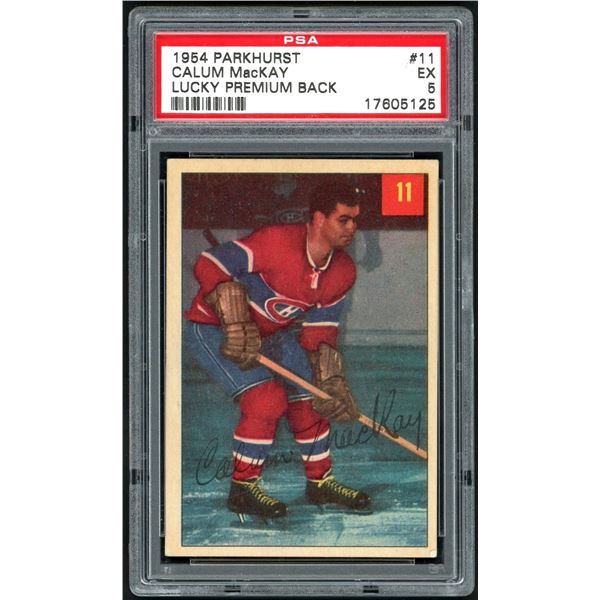 1954-55 Parkhurst #11 Calum MacKay (PSA 5)