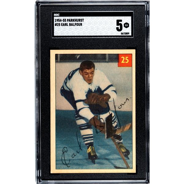 1954-55 Parkhurst #25 Earl Balfour (SGC 5)