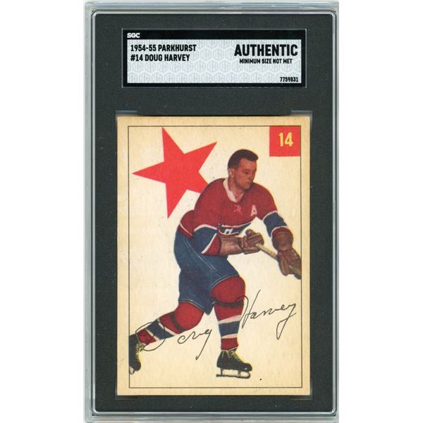 1954-55 Parkhurst #14 Doug Harvey (SGC AUTH)