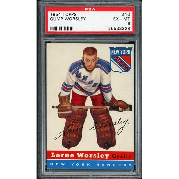 1954-55 Topps #10 Gump Worsley (PSA 6)