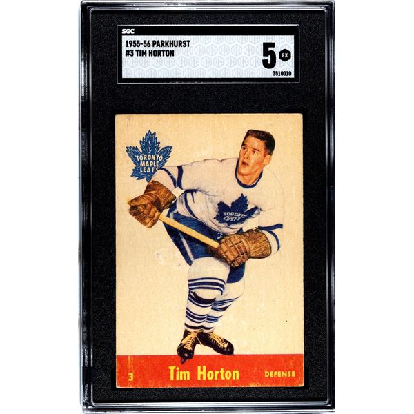 1955-56 Parkhurst #3 Tim Horton (SGC 5)